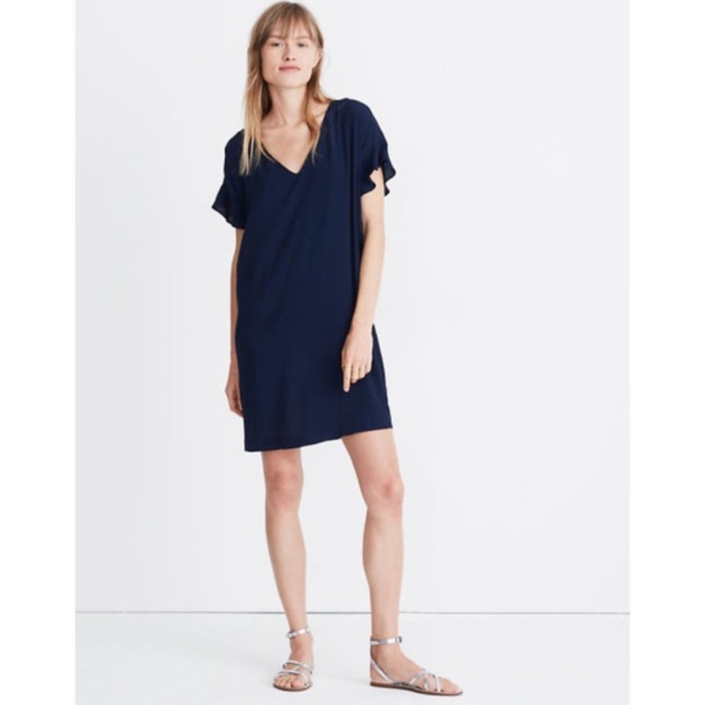 NWT Madewell Ruffle-Sleeve Easy Dress